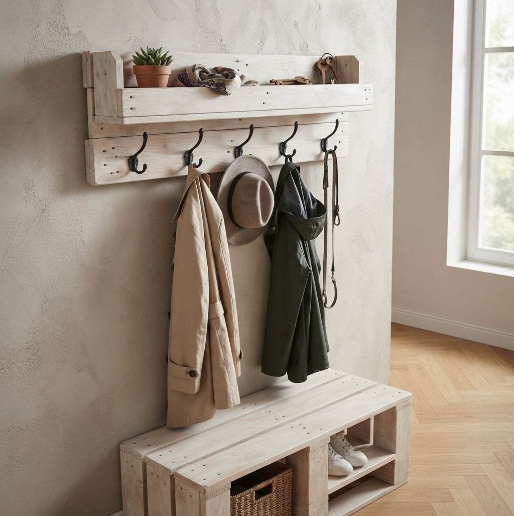 DIY : Fabriquer un porte-manteau mural avec des palettes en bois récupérées