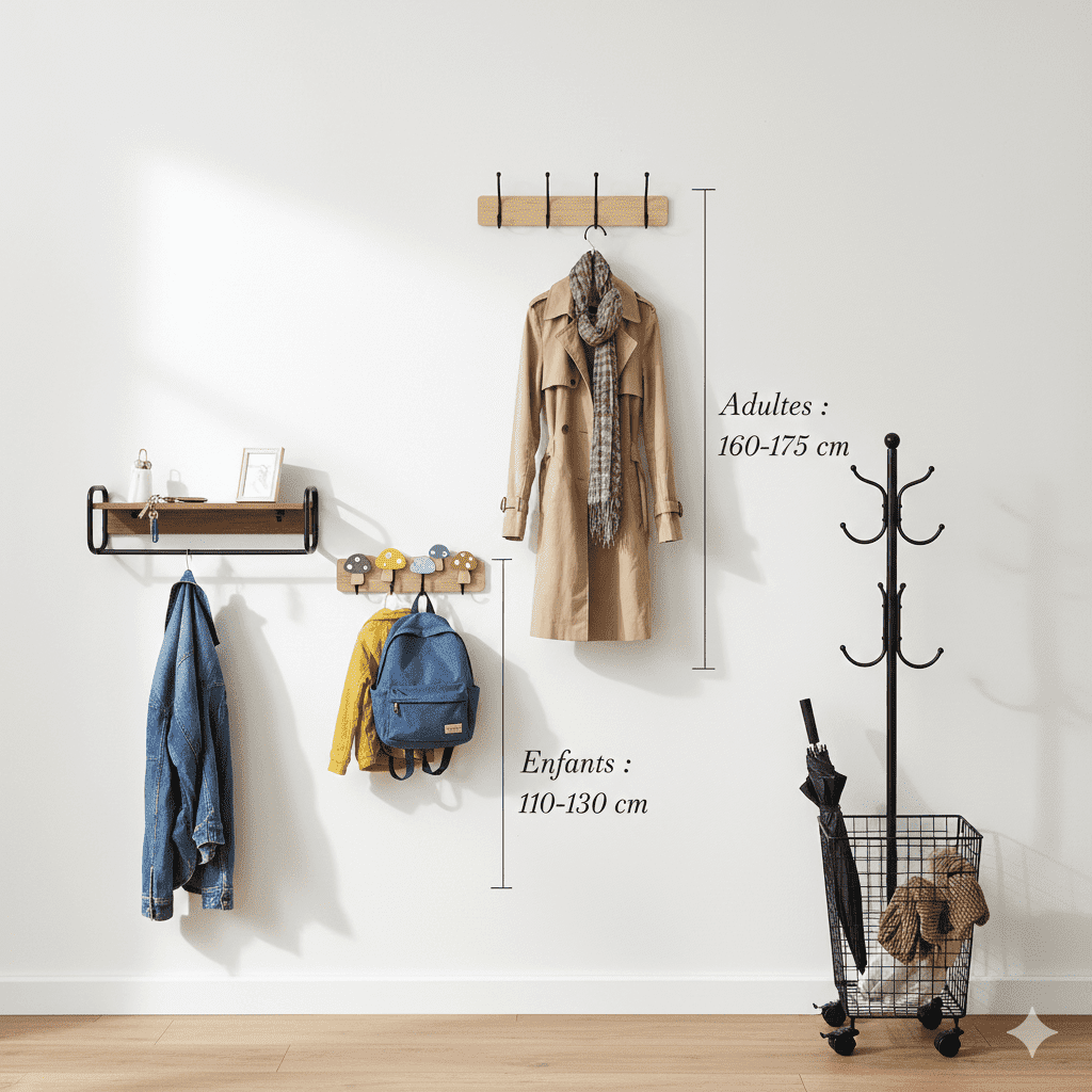 À quelle hauteur fixer son porte-manteau ? Le guide de précision