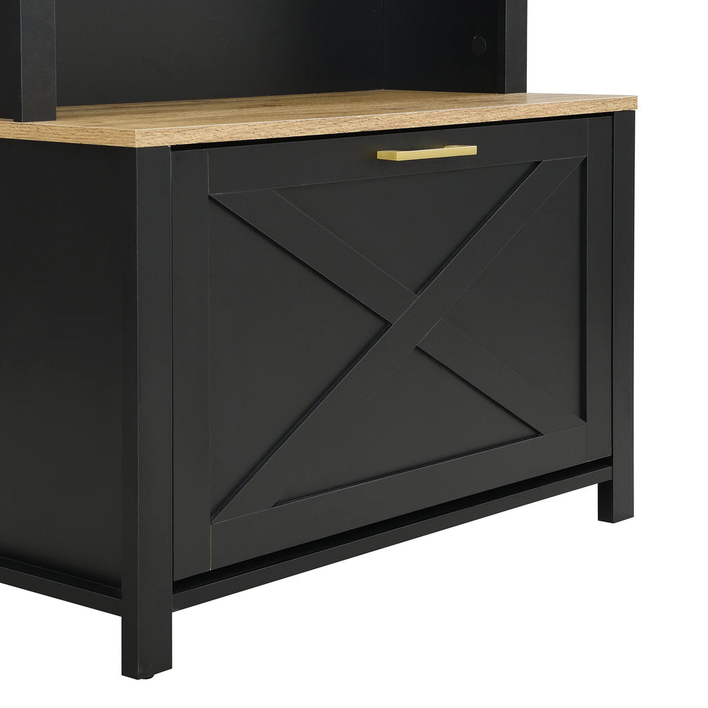 Porte manteau noir moderne avec commode à chaussures