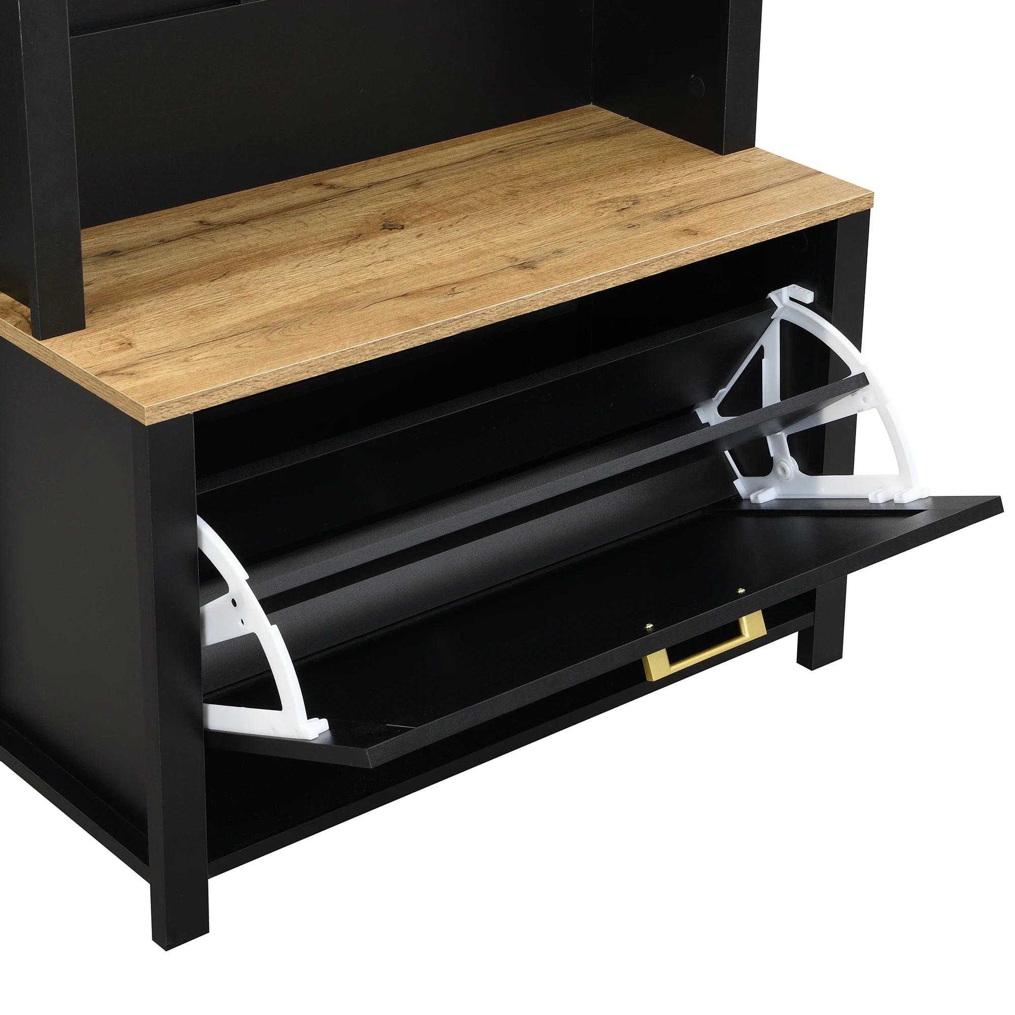 Porte manteau noir moderne avec commode à chaussures