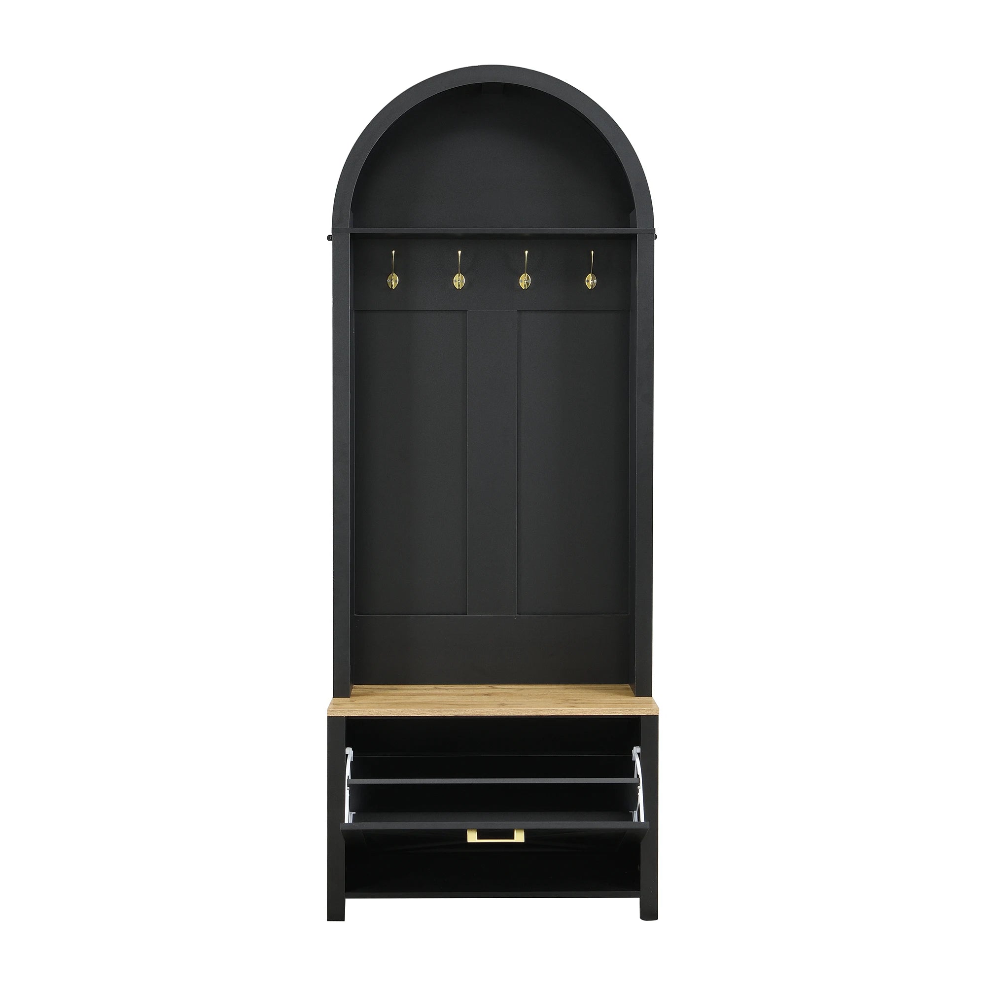 Porte manteau noir moderne avec commode à chaussures