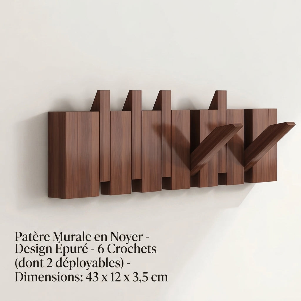 Porte manteau mural en bois design piano