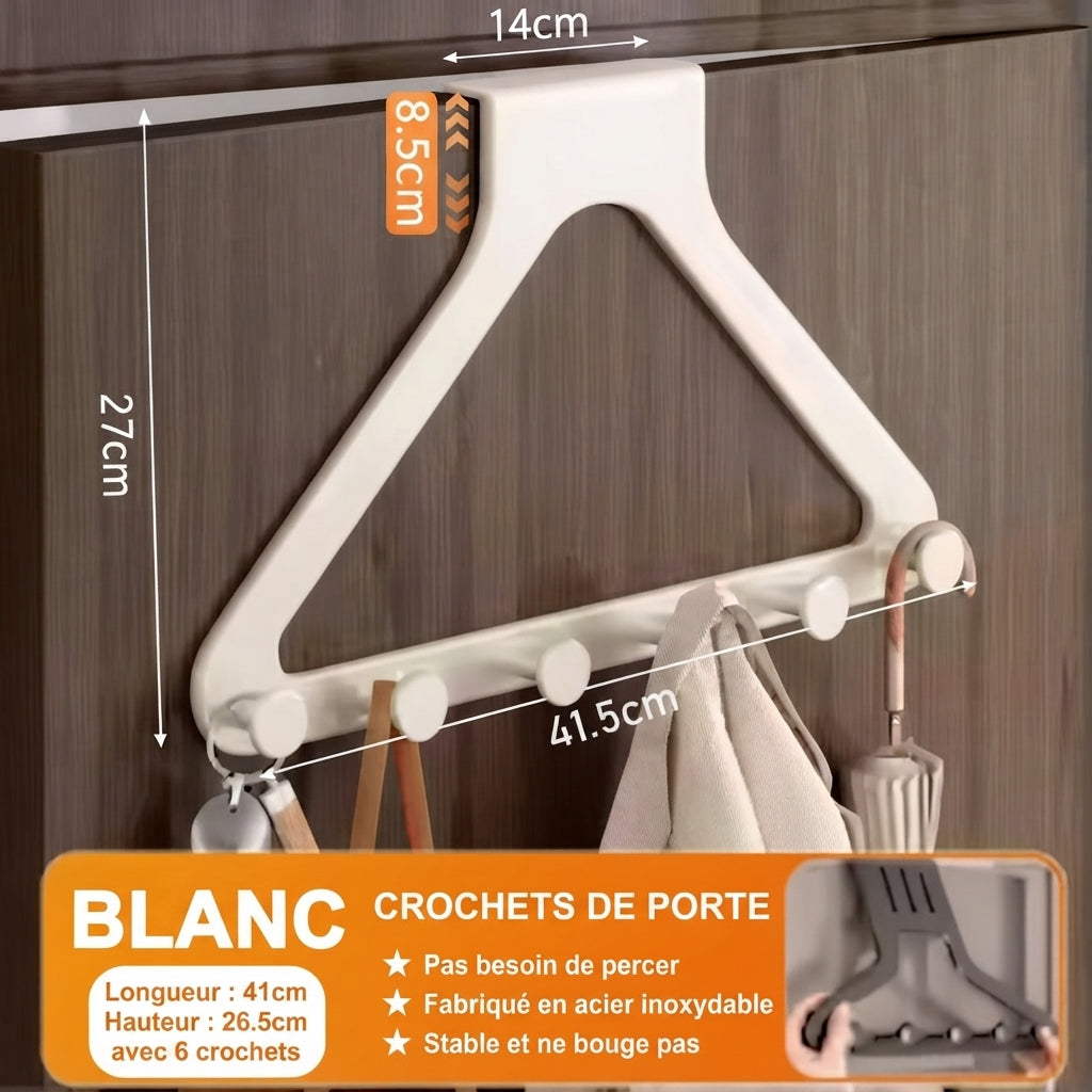 Porte manteau salle de bain 6 crochets installation rapide