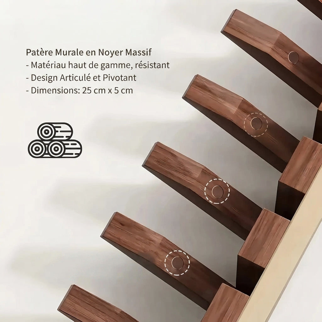 Porte manteau mural en bois design piano