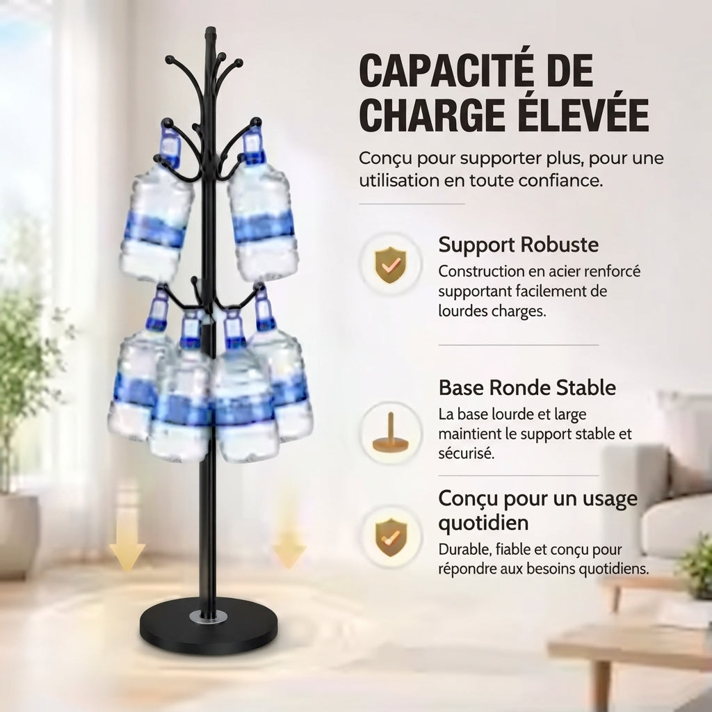 Porte manteau perroquet plusieurs crochets et base en marbre