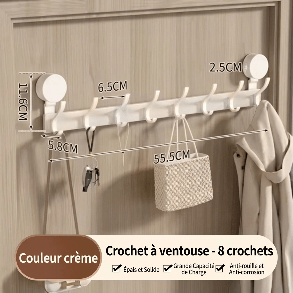 Porte manteau sans percer avec crochets