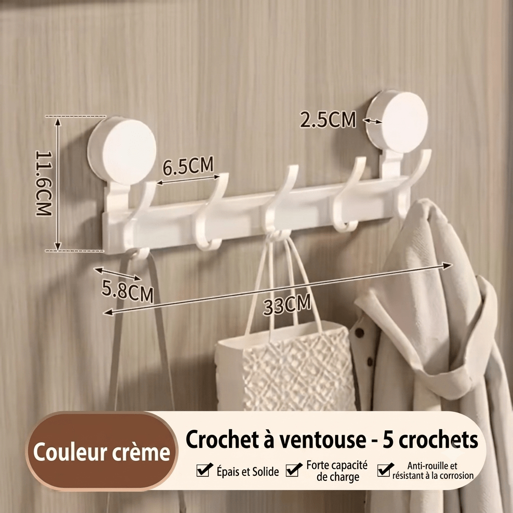Porte manteau sans percer avec crochets