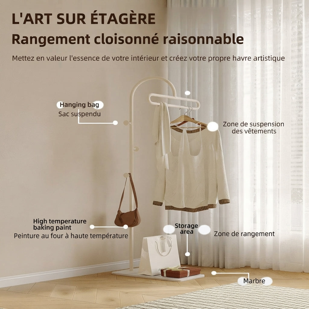 Porte manteau blanc verticale mobile