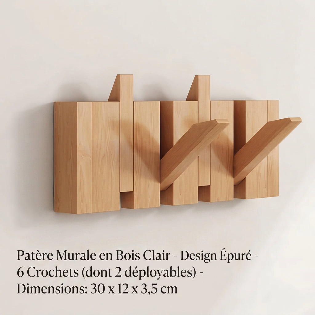 Porte manteau mural en bois design piano