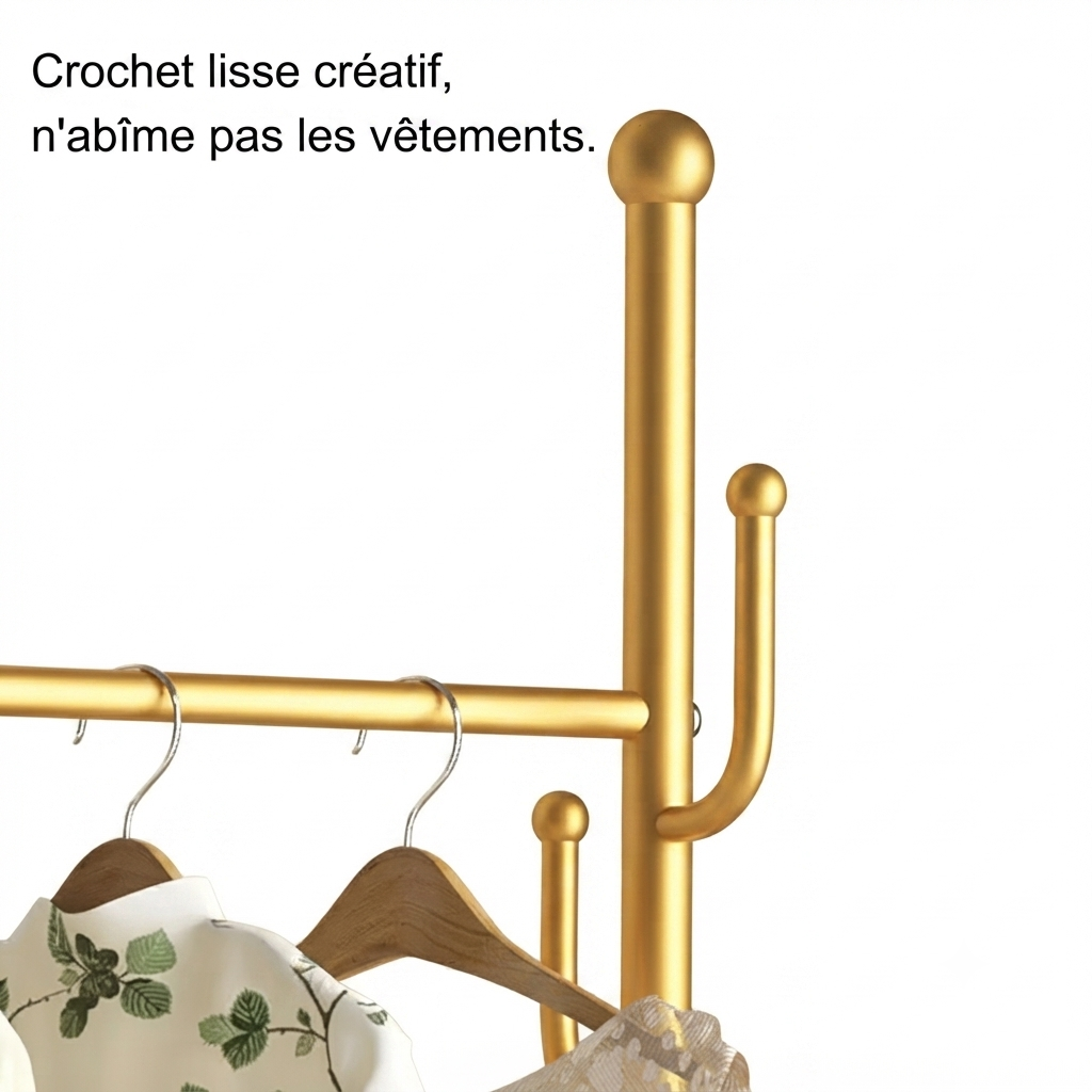 Porte manteau cactus doré chic