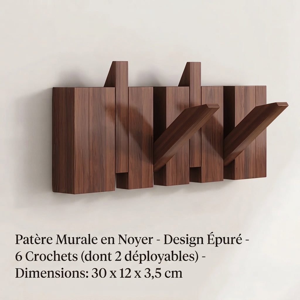 Porte manteau mural en bois design piano