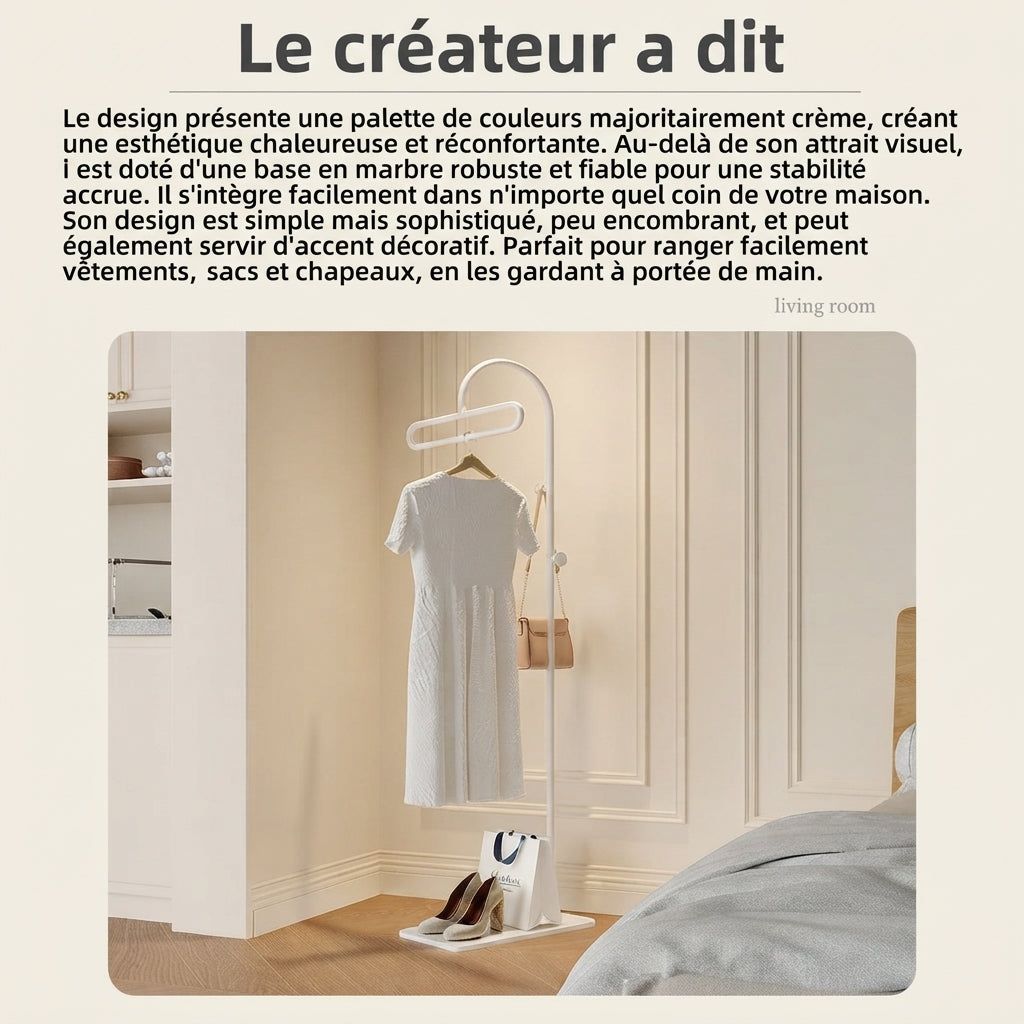 Porte manteau blanc verticale mobile