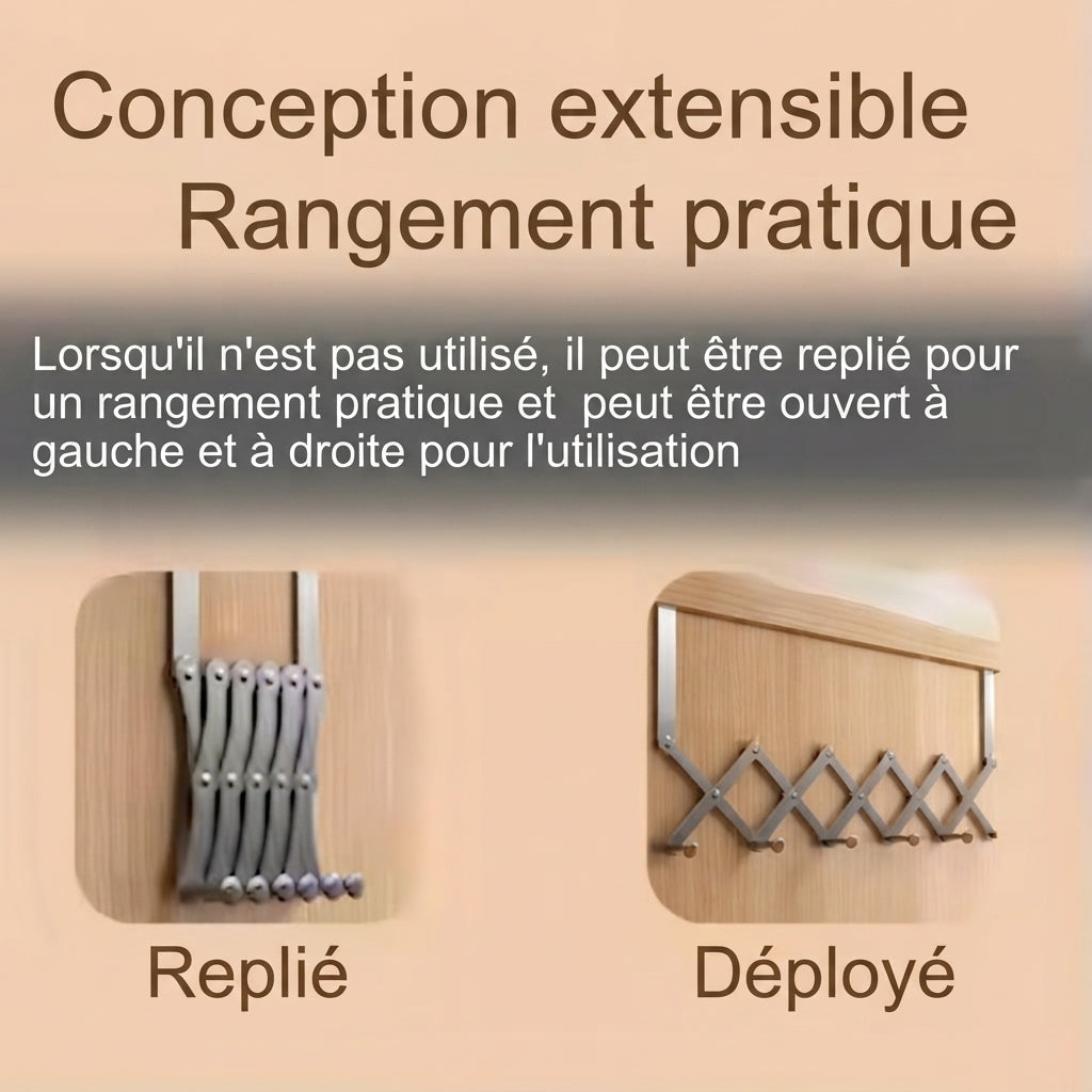 Porte manteau salle de bain pliable crochet télescopique