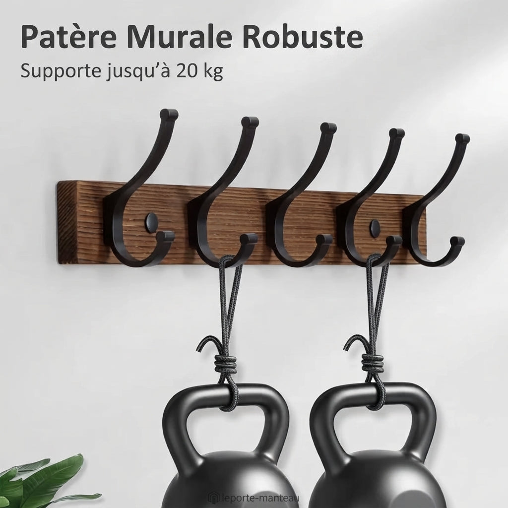 Porte manteau crochets en métal noir