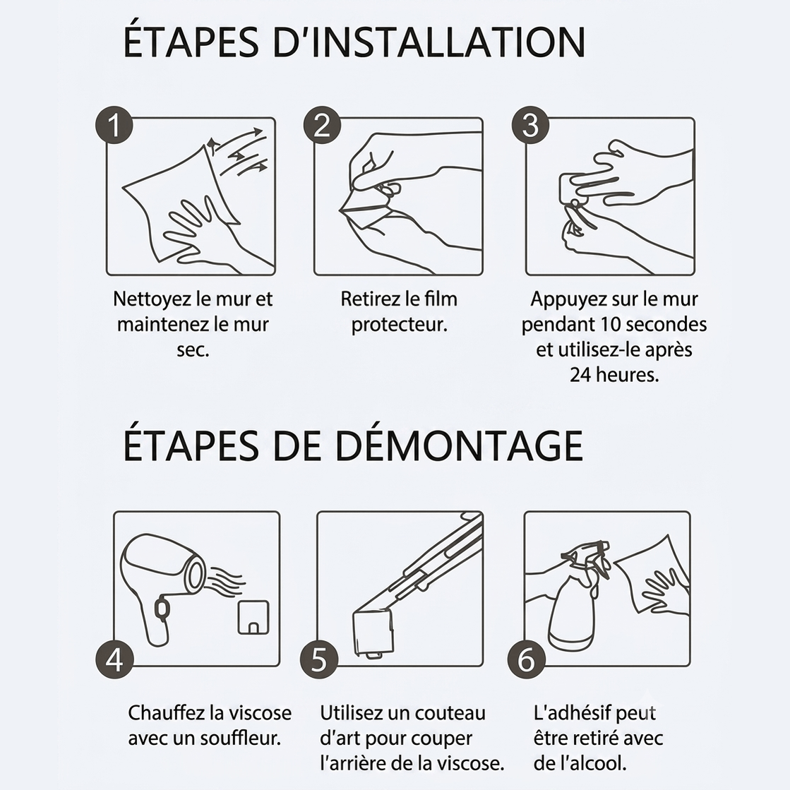 Porte manteau aluminium adhésif sans perçage guide installation