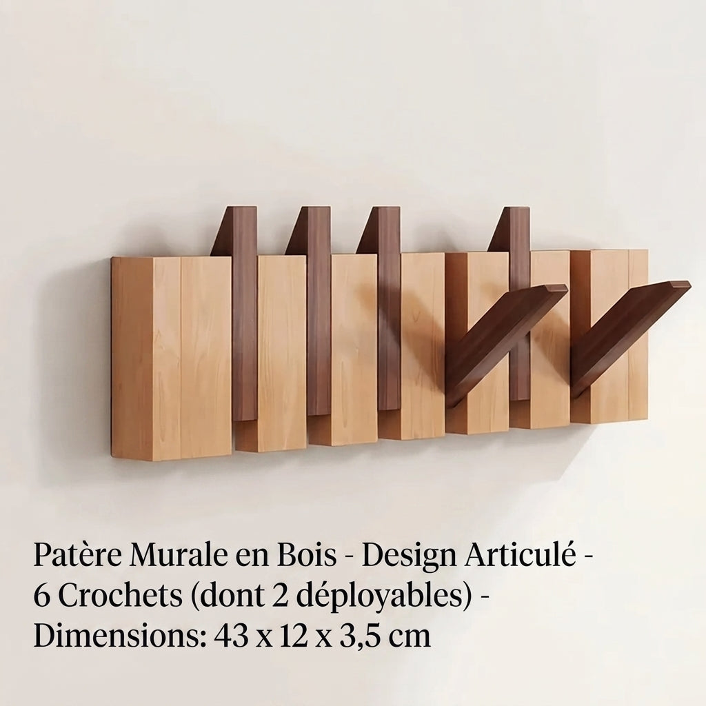 Porte manteau mural en bois design piano