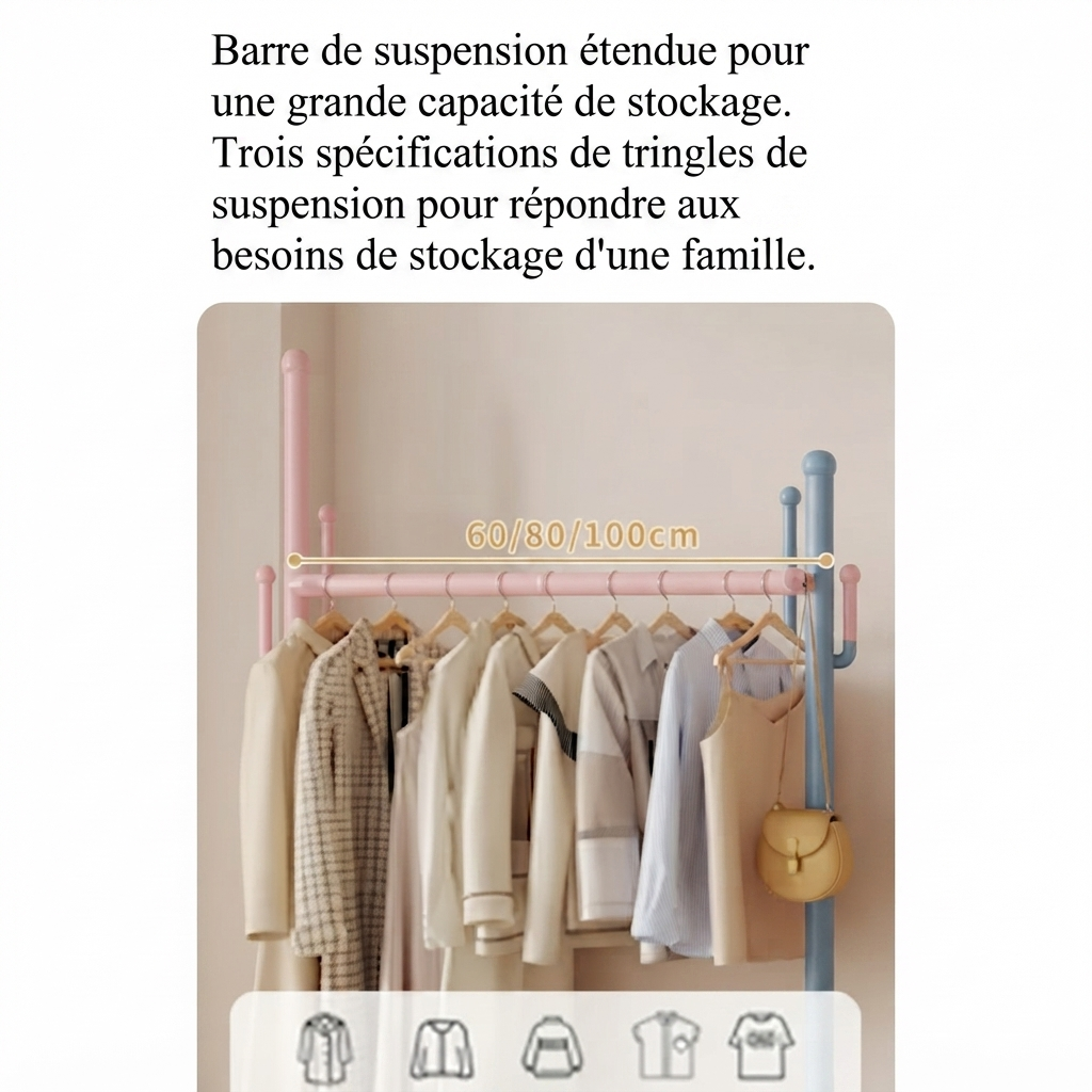 Porte manteau enfant à roulettes bac de rangement forme cactus