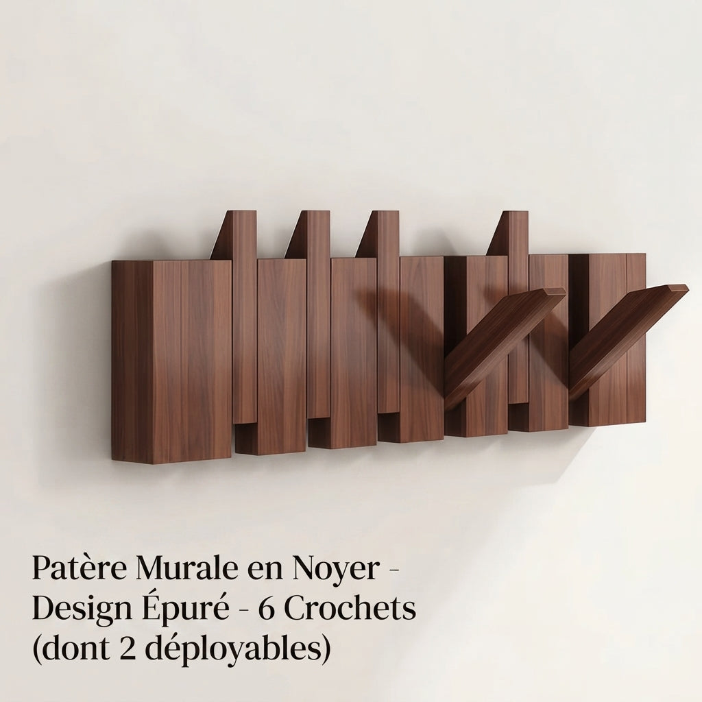 Porte manteau mural en bois design piano