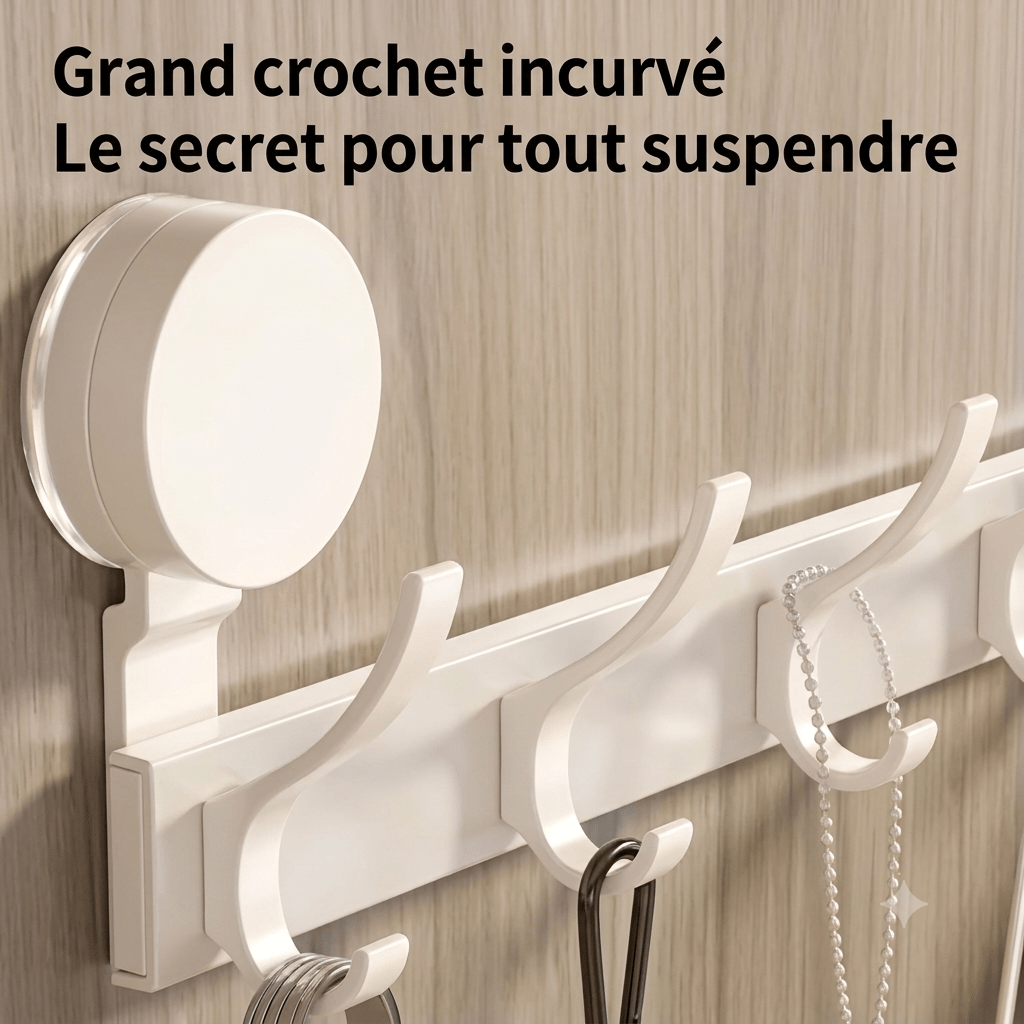 Porte manteau sans percer avec crochets