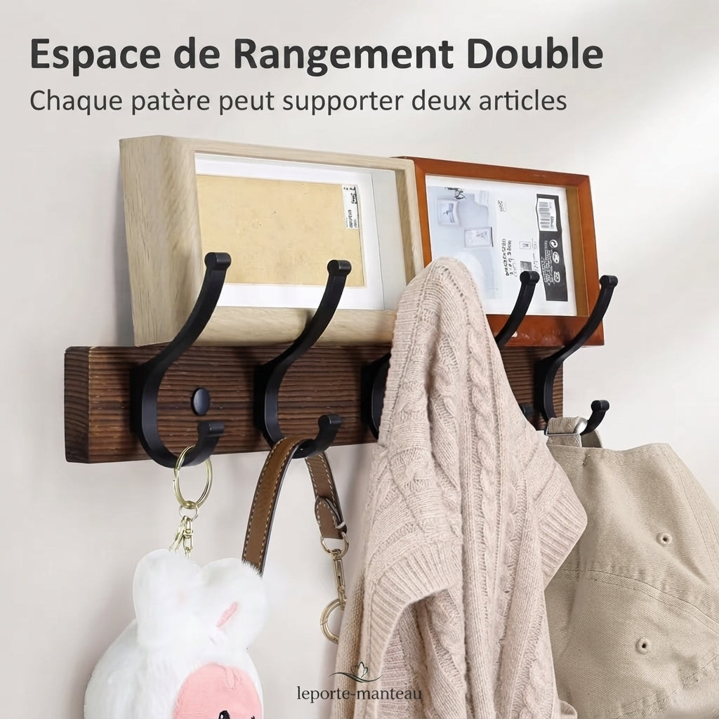 Porte manteau crochets en métal noir