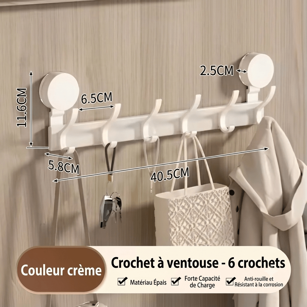Porte manteau sans percer avec crochets