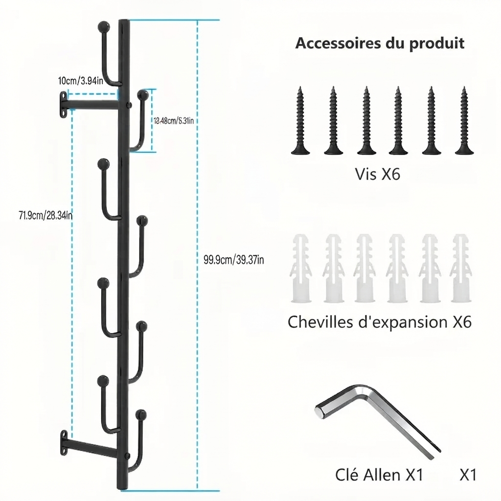 Porte manteau entrée noir créatif cactus
