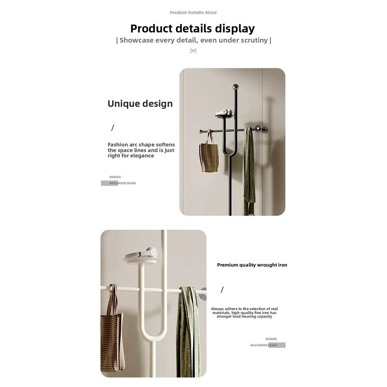 Porte manteau design en aluminium plateau marbré