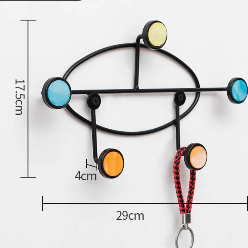 Porte manteau design noir avec crochets colorés