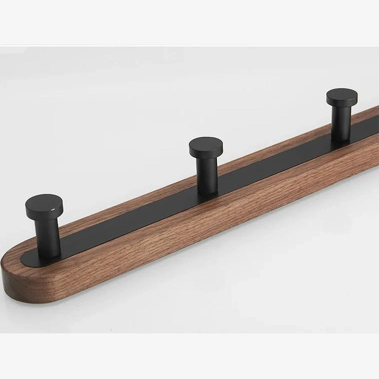 Porte manteau entrée bois et métal noir design contemporain