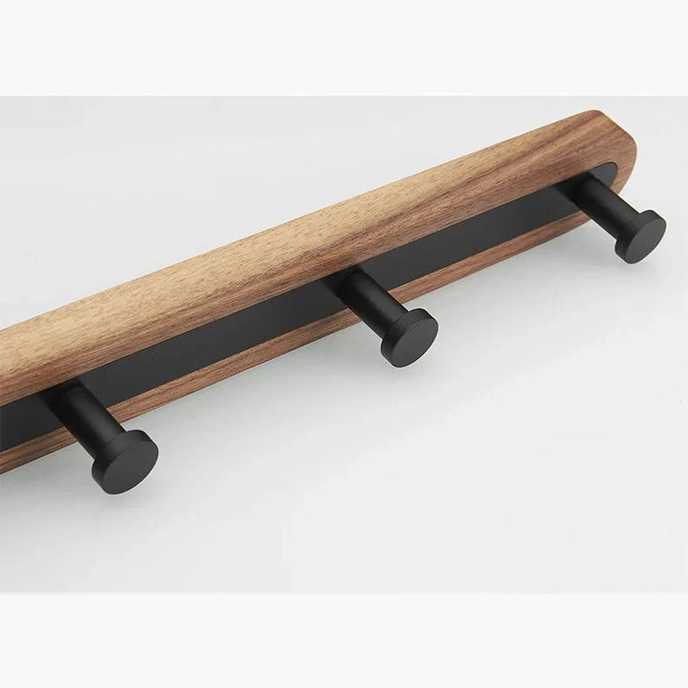 Porte manteau entrée bois et métal noir design contemporain