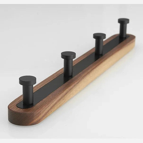 Porte manteau entrée bois et métal noir design contemporain