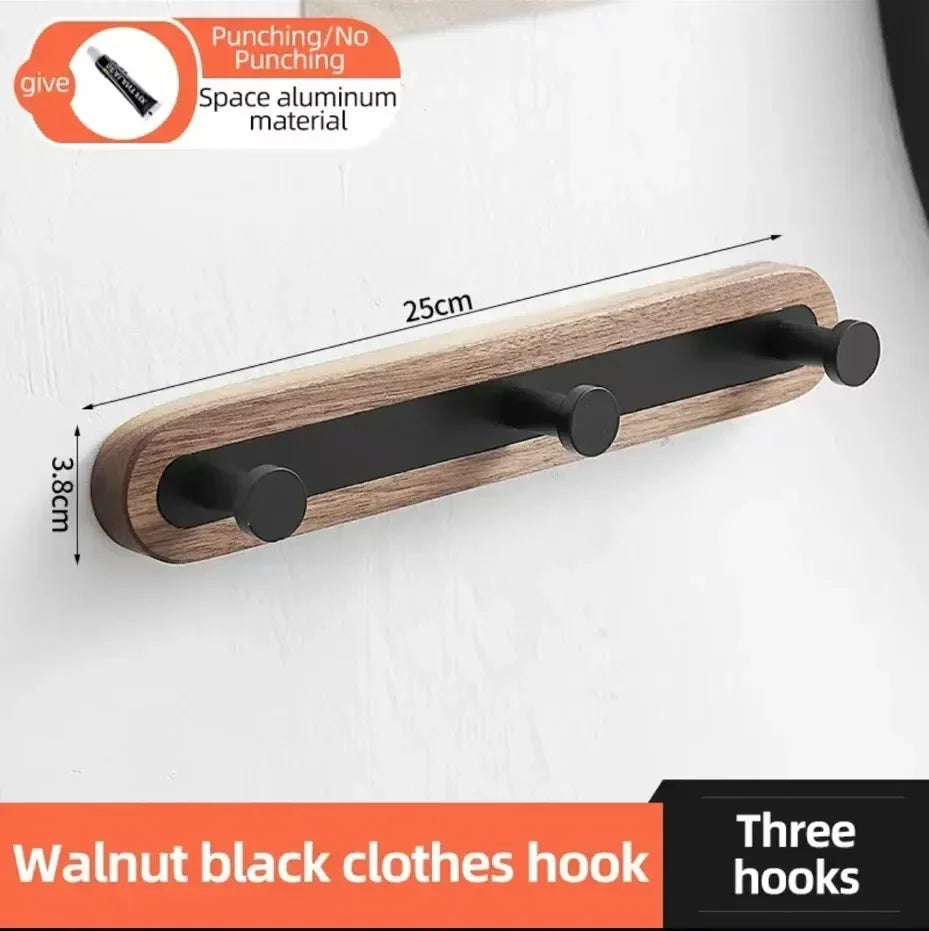 Porte manteau entrée bois et métal noir design contemporain