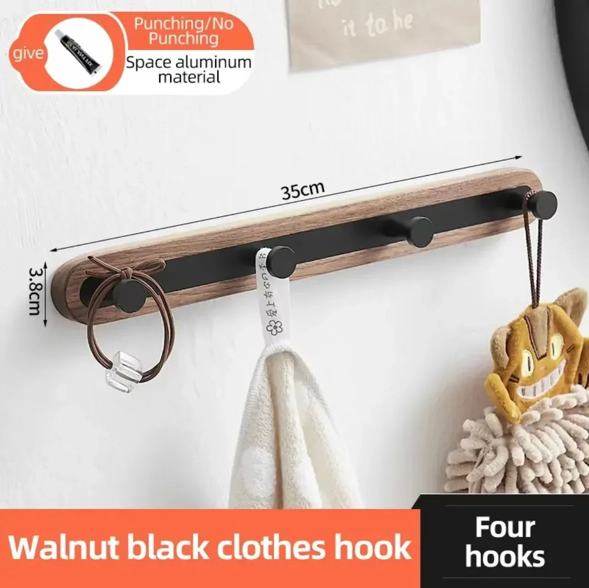 Porte manteau entrée bois et métal noir design contemporain