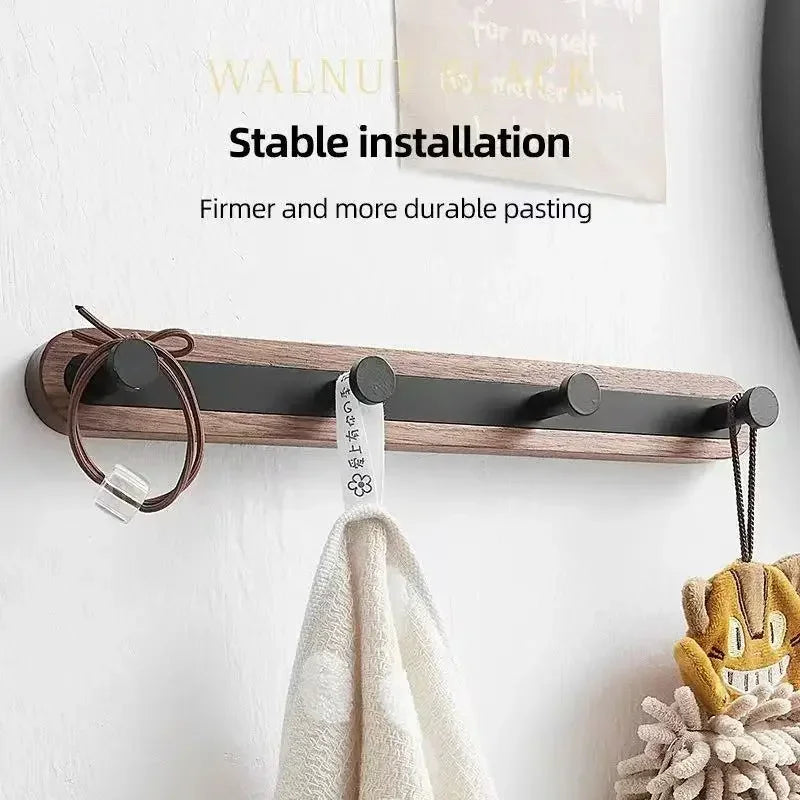 Porte manteau entrée bois et métal noir design contemporain