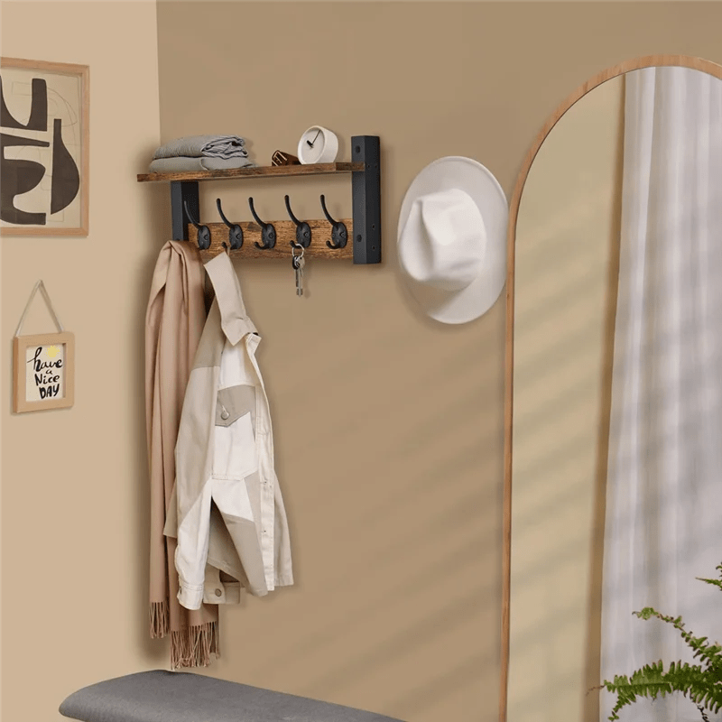 Porte manteau industriel avec étagère