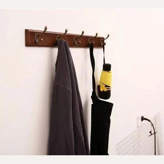 Porte manteau mural crochets rustique plateau bois massif