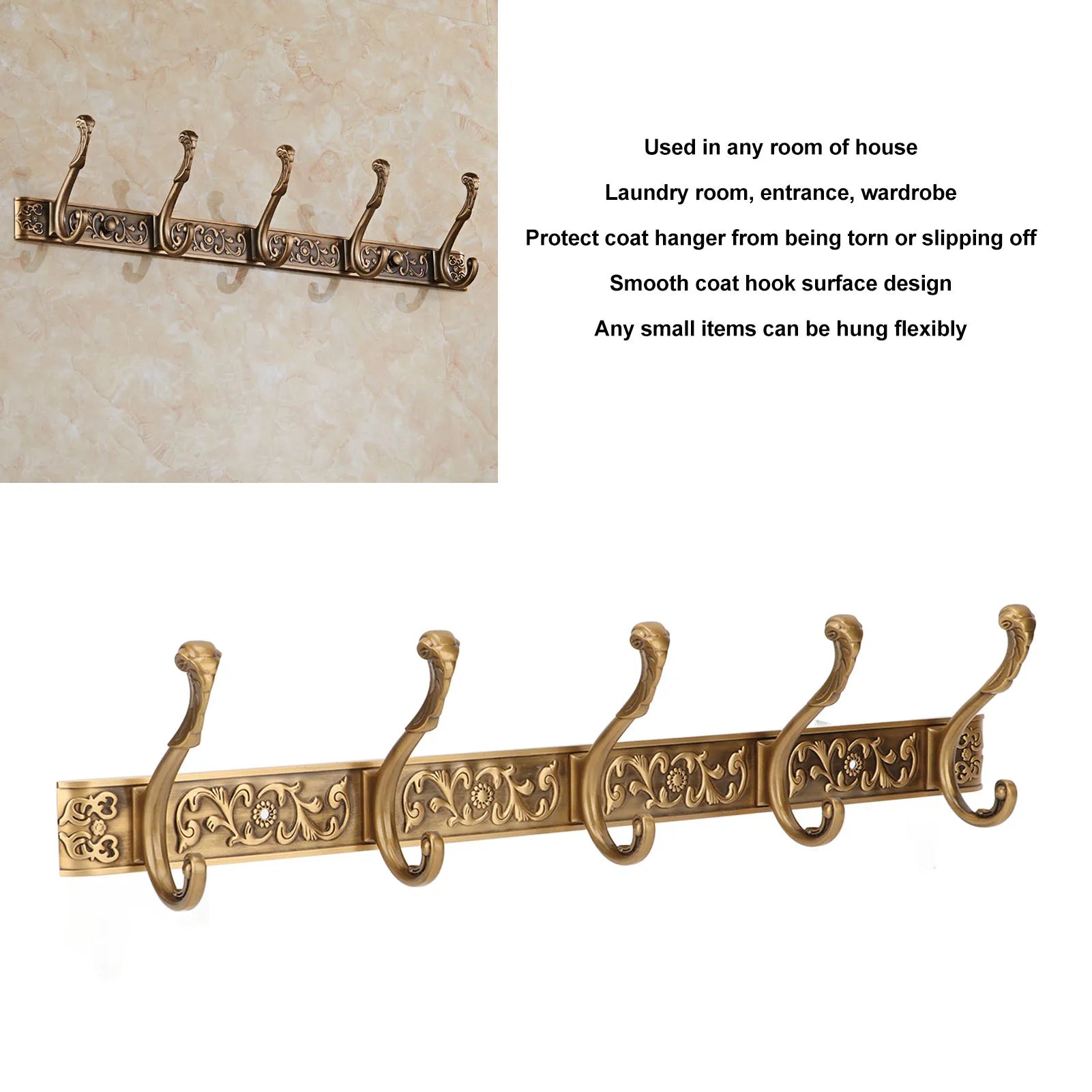 Porte manteau mural crochets style ancien