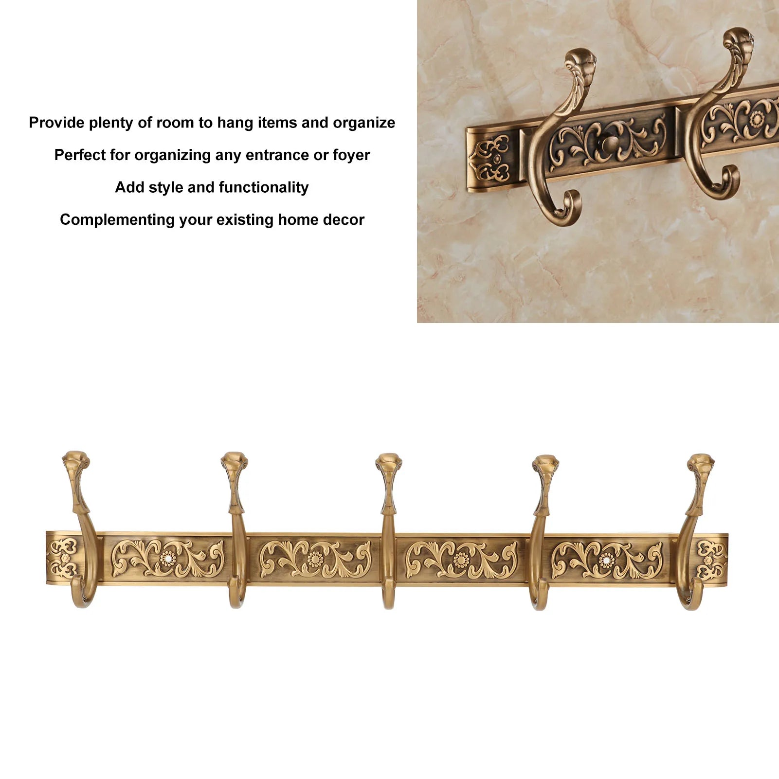 Porte manteau mural crochets style ancien