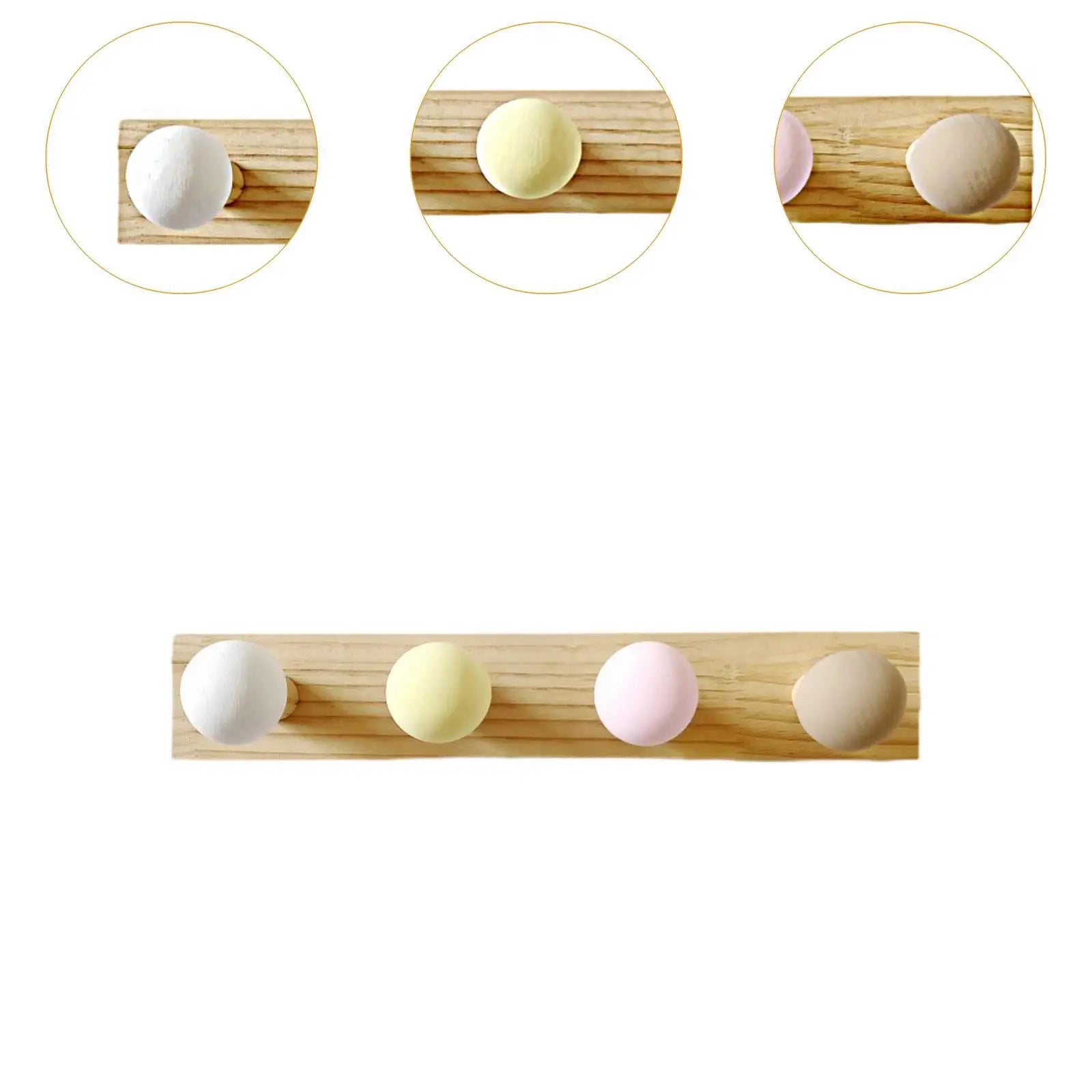 Porte manteau mural en bois avec crochets colorés