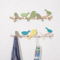 Porte manteau mural en bois avec crochets oiseaux créatifs