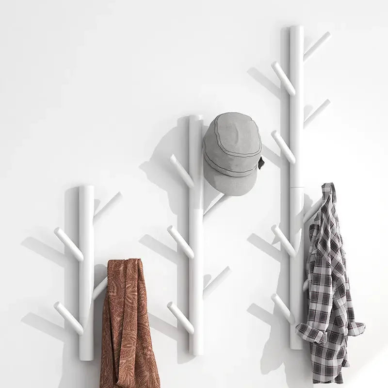Porte manteau mural en bois clair branche d'arbre