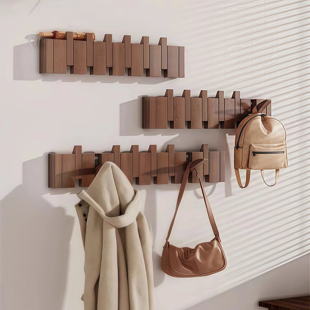 Porte manteau mural en bois design piano