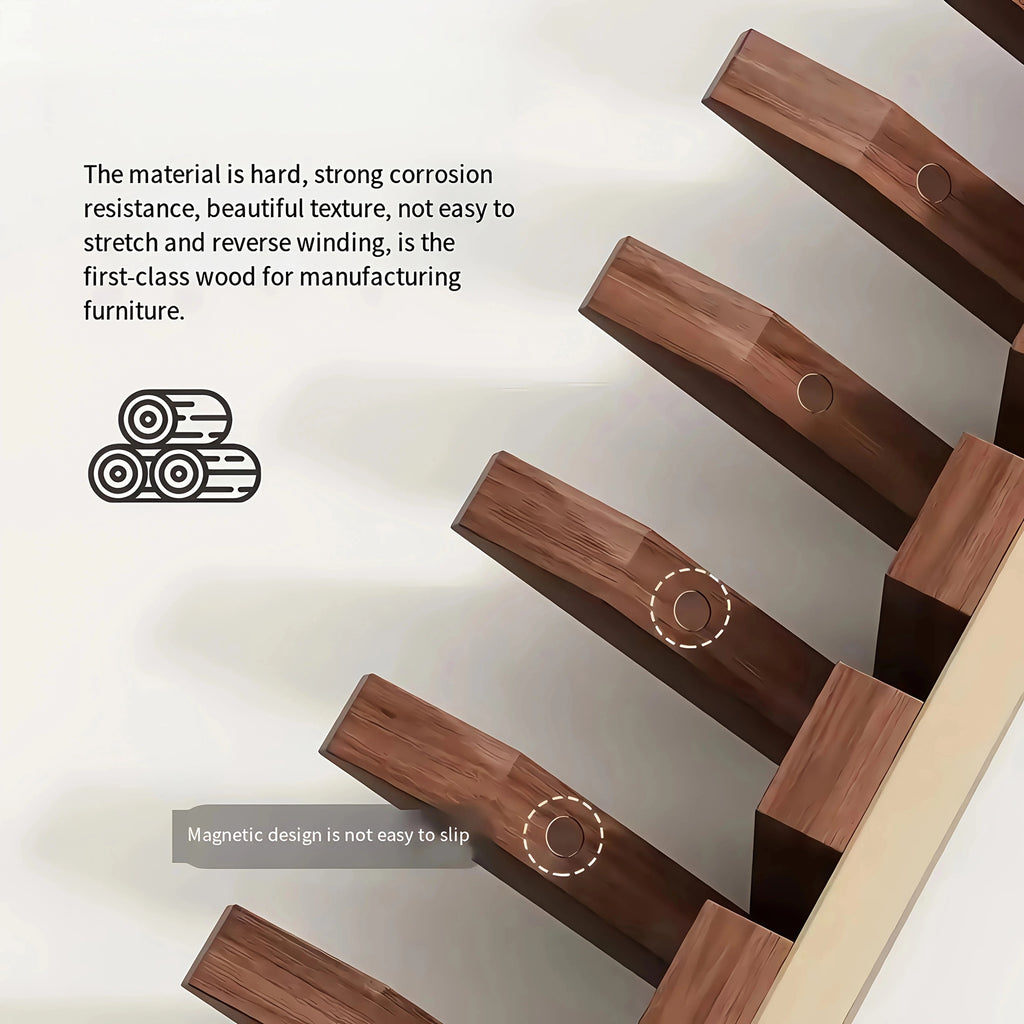 Porte manteau mural en bois design piano