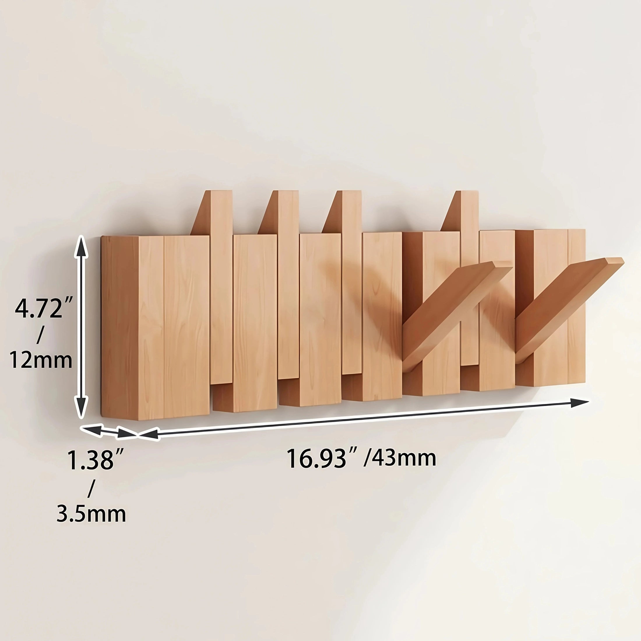 Porte manteau mural en bois design piano