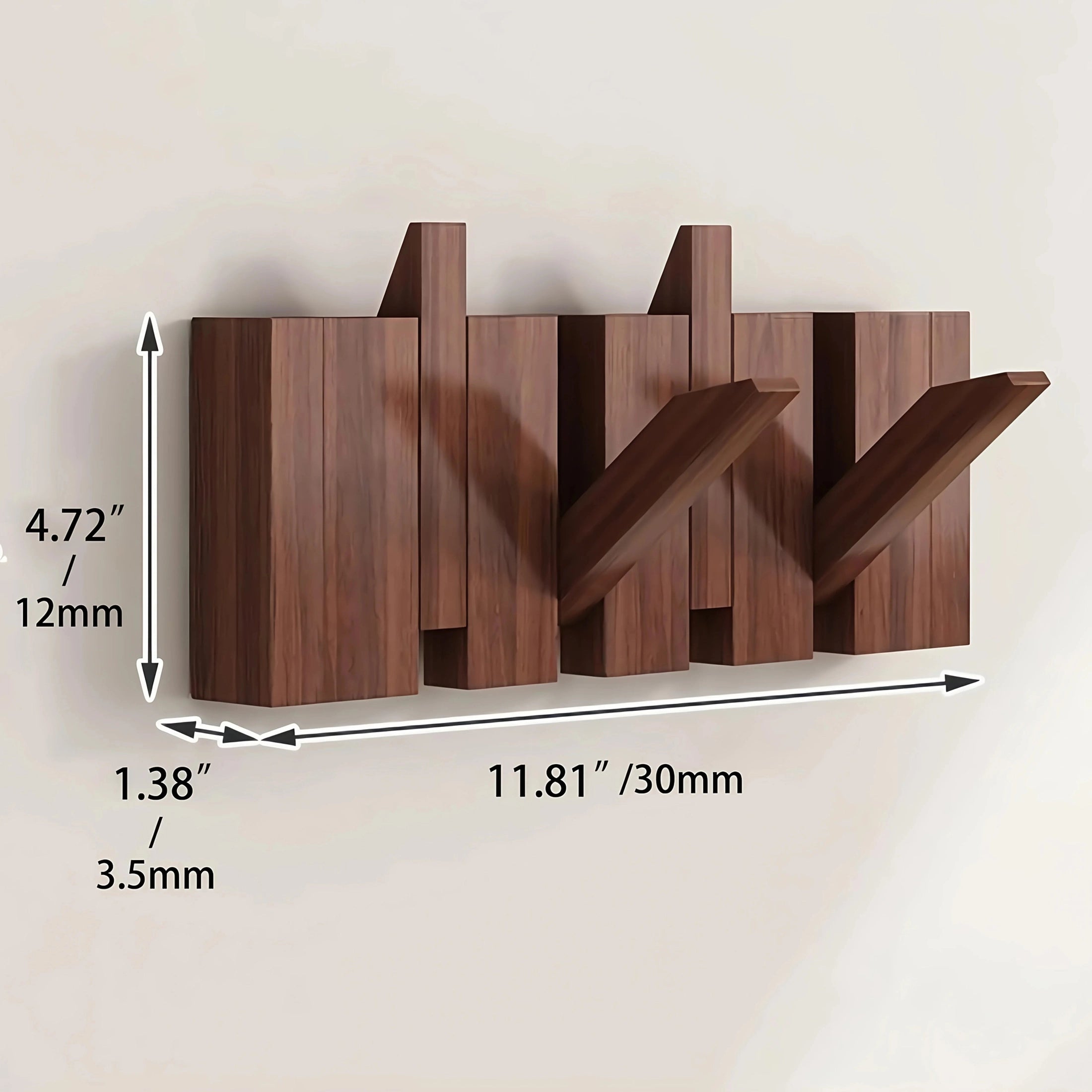 Porte manteau mural en bois design piano