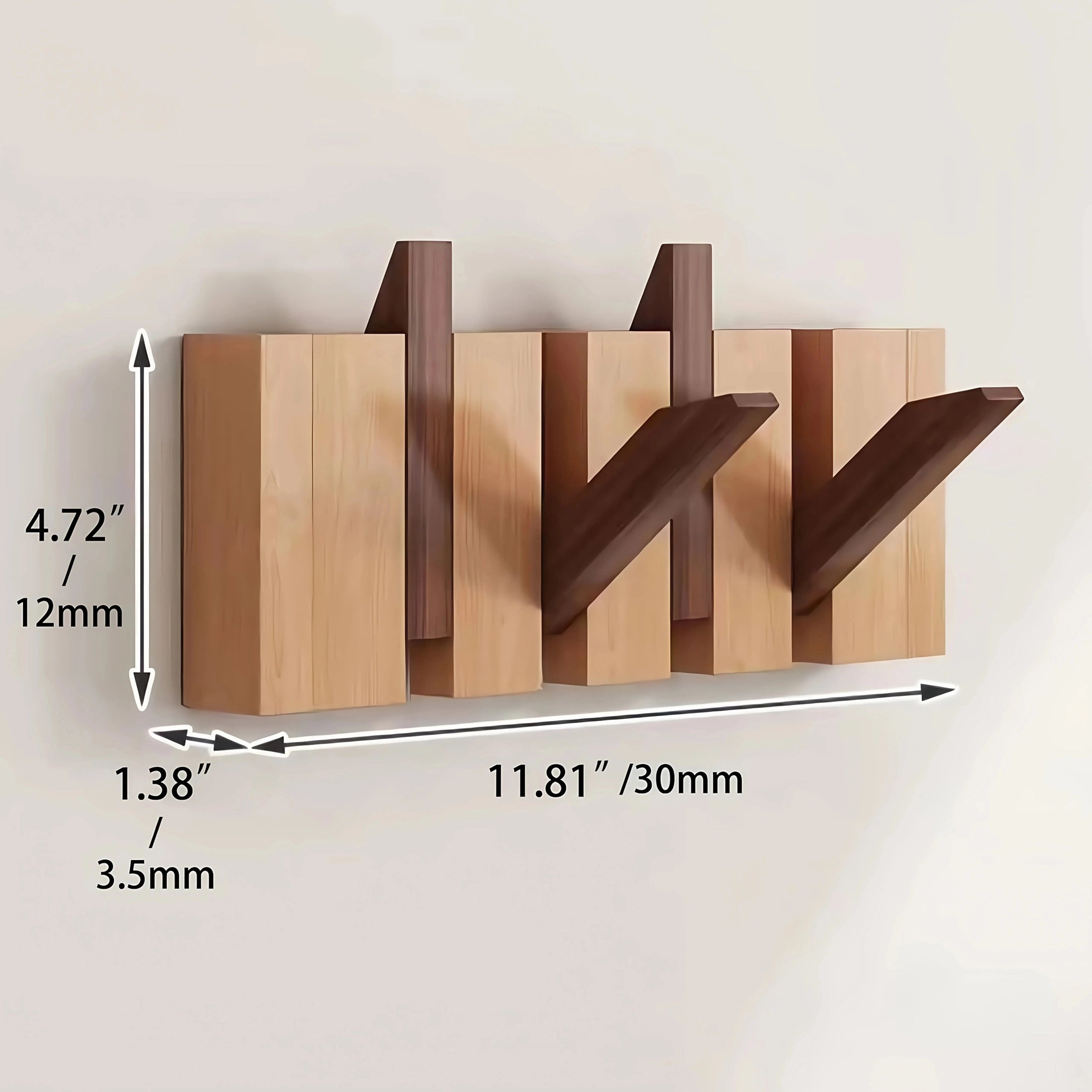 Porte manteau mural en bois design piano