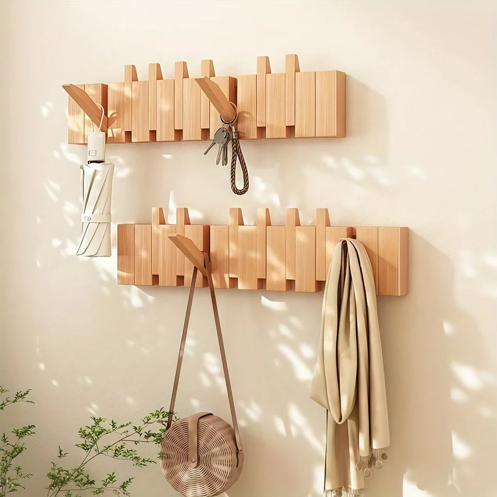 Porte manteau mural en bois design piano