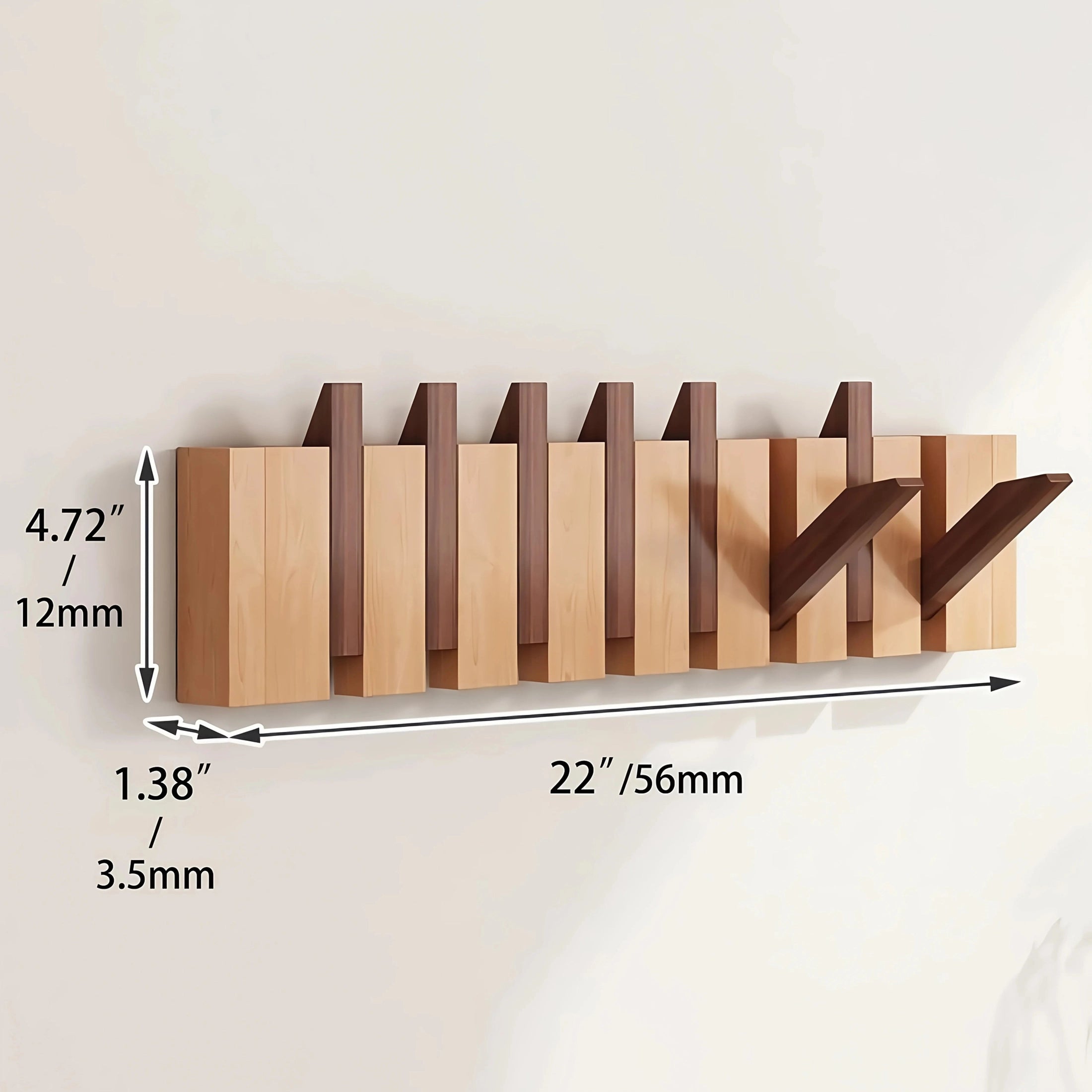 Porte manteau mural en bois design piano