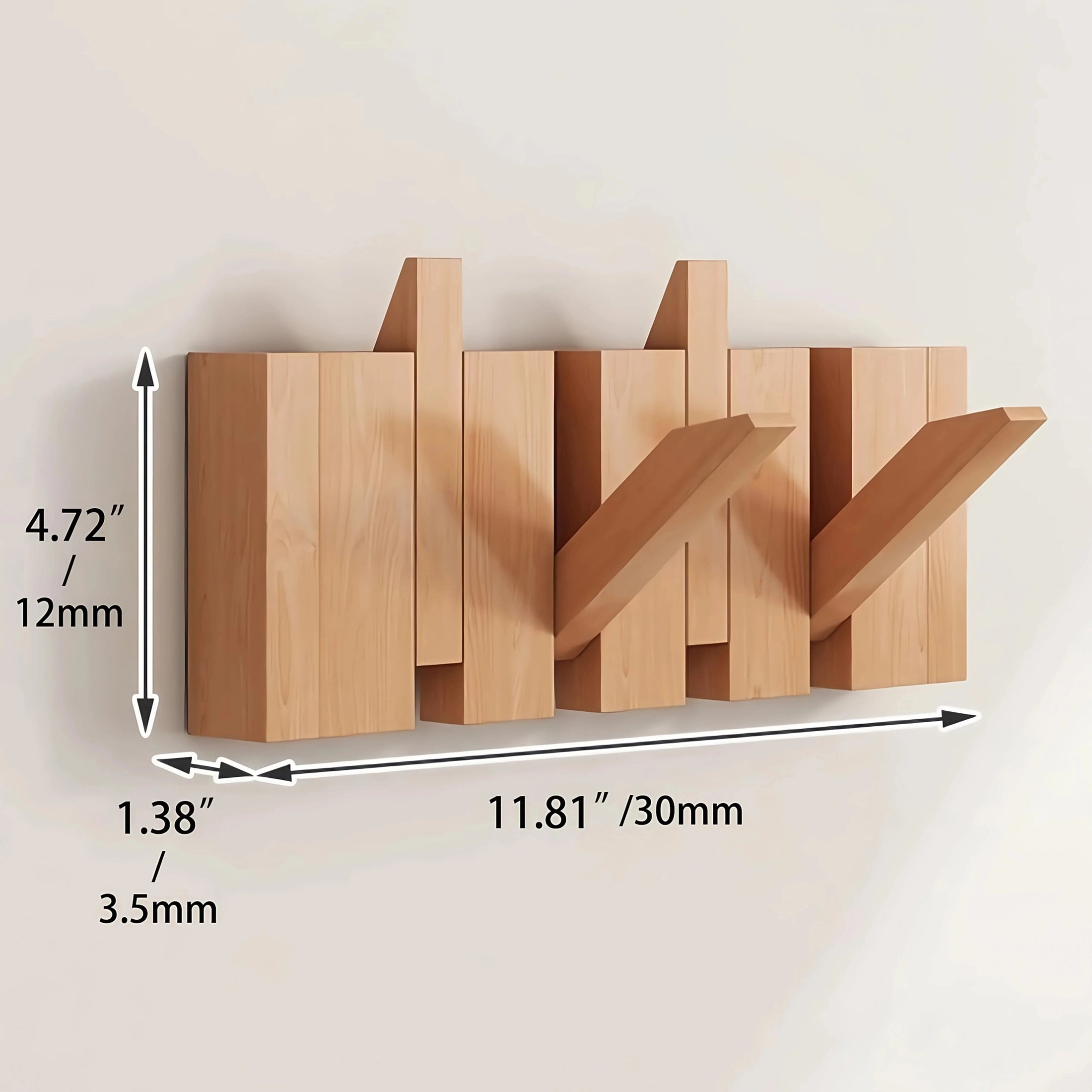 Porte manteau mural en bois design piano