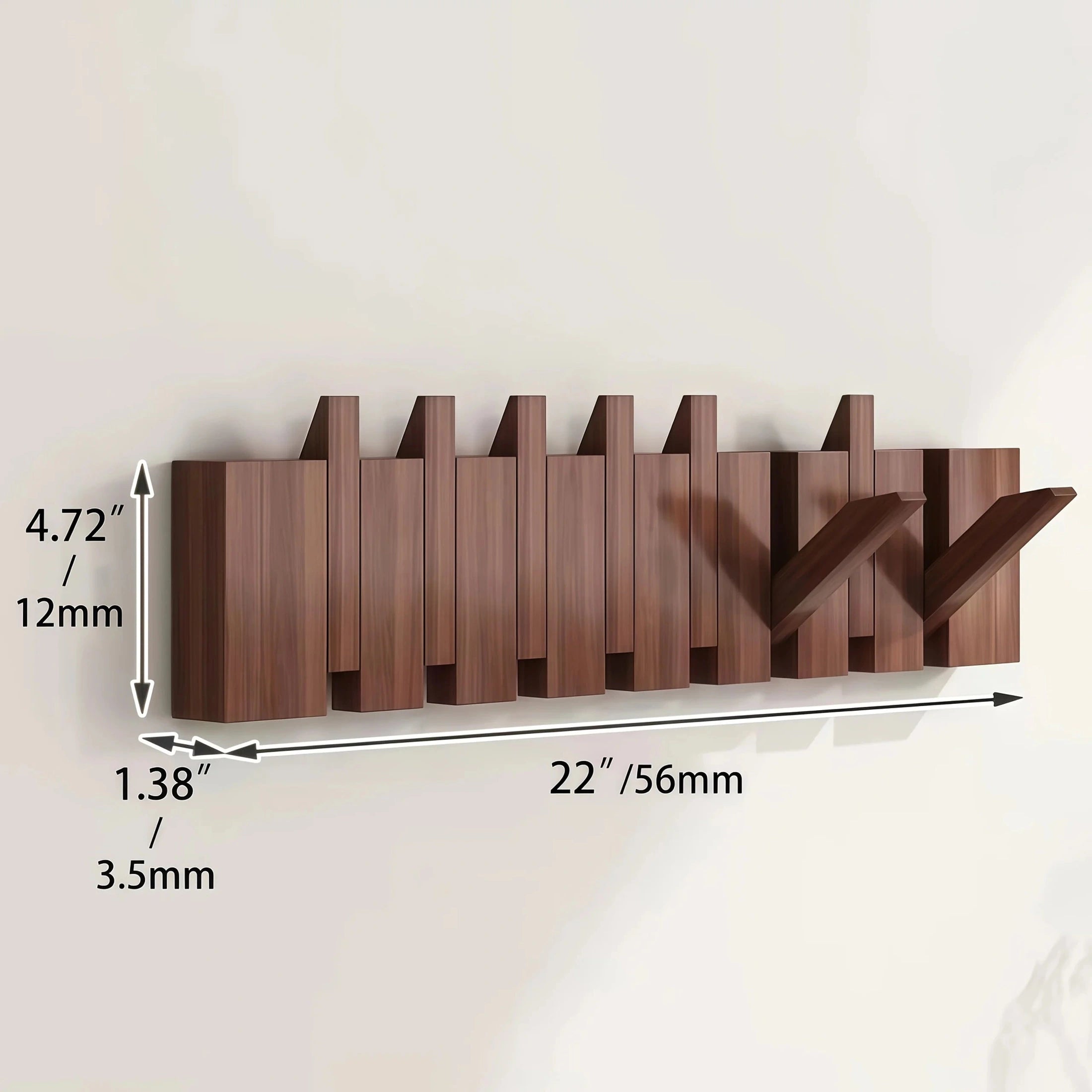 Porte manteau mural en bois design piano